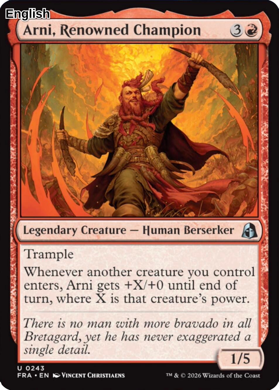 Arni, Renowned Champion