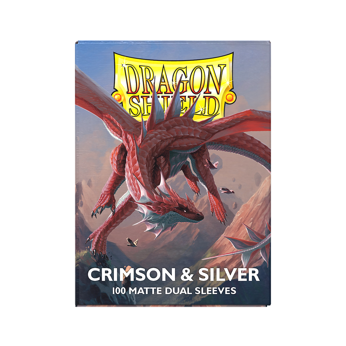 Dragon Shield: Standard 100ct Sleeves - Crimson & Silver (Dual Matte)