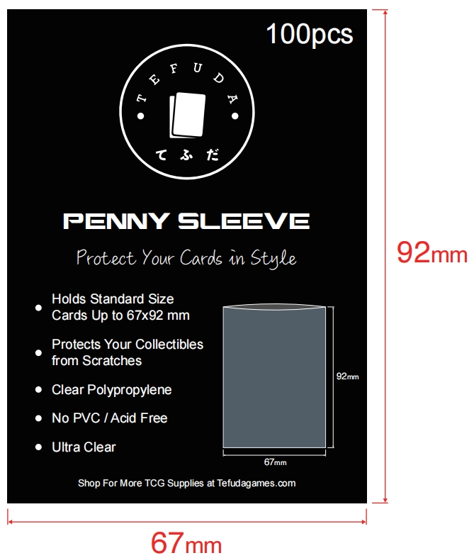 Tefuda Penny Sleeve 67mm x 92mm (Standard Size)