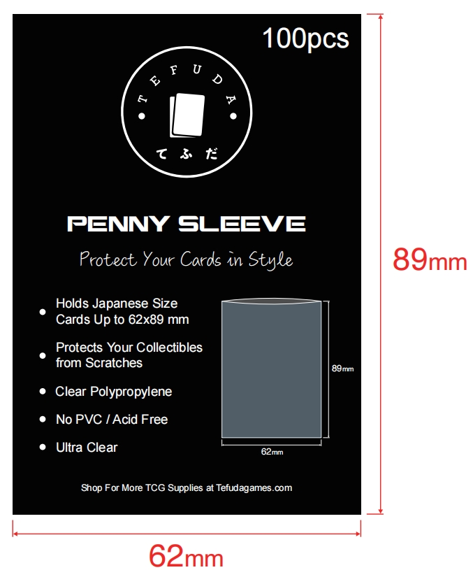Tefuda Premium Penny Sleeves (100 Pack)