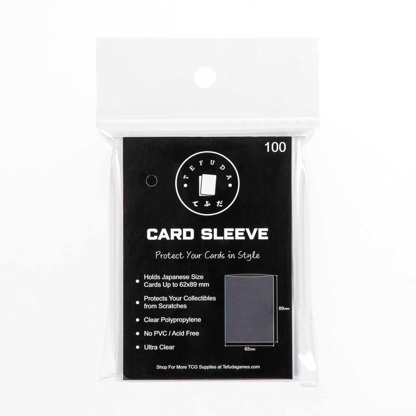 Tefuda Premium Penny Sleeves – 100 Pack (Japanese & Standard Size)