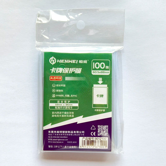 100pcs HENWEI 60.5x88mm High Quality Clear Card Sleeves