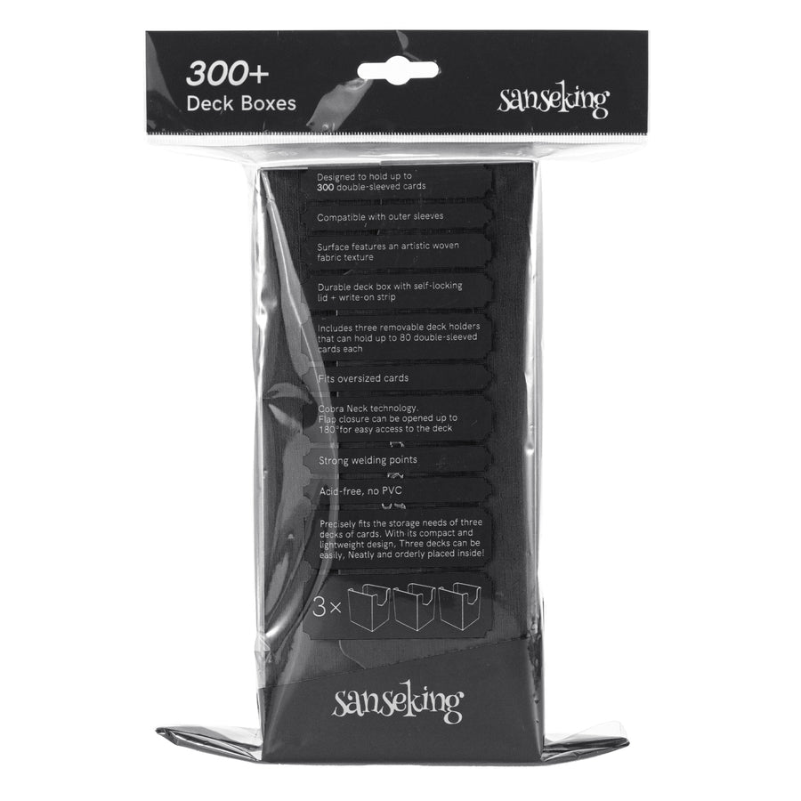 SANSEKING - PLASTIC DECK BOX (300+ CARDS) - BLACK